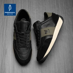 Casual men's shoes, leather color blocked Forrest Gump shoes, trendy and versatile European sports shoes 231135