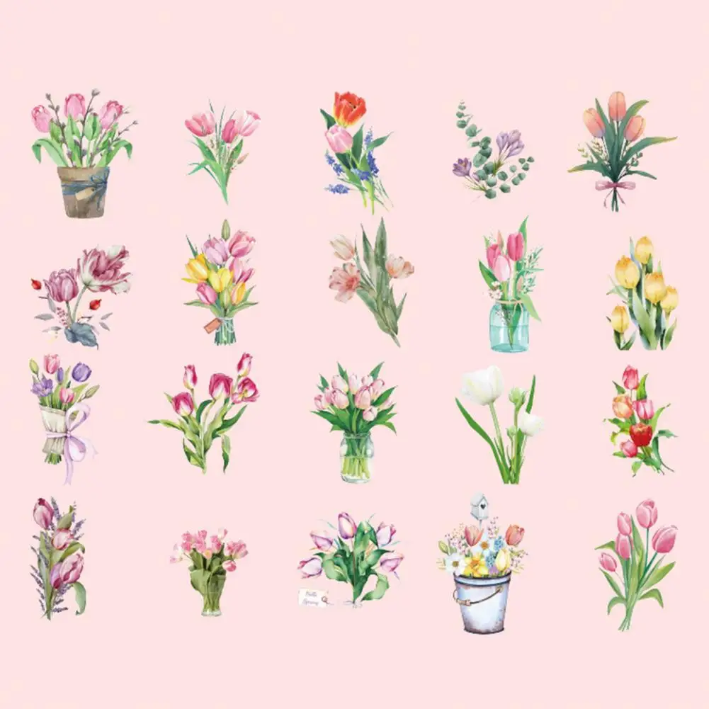 Exquisite Craftsmanship Stickers Vintage Floral Plant Scrapbooking Sticker Set for Diy Crafts Album Notebook 40pcs Exquisite