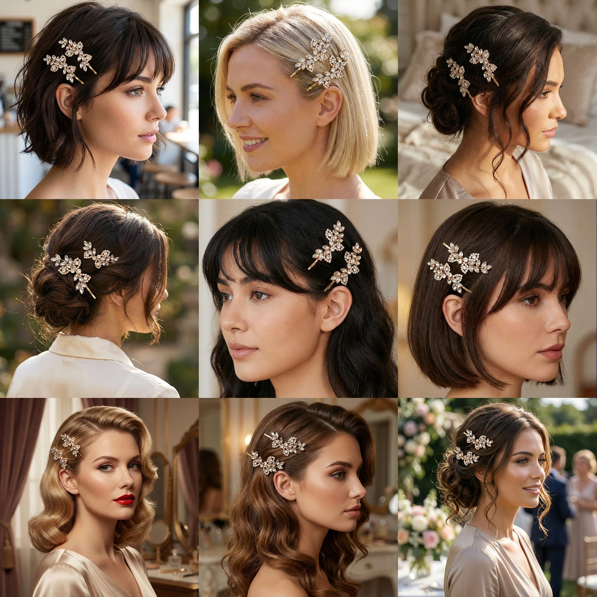 Bridal Rhinestone Side Flower Hair Clip Wholesale Wedding Hair Accessories for Girls Luxury Crystal Hairpins For Women Girls