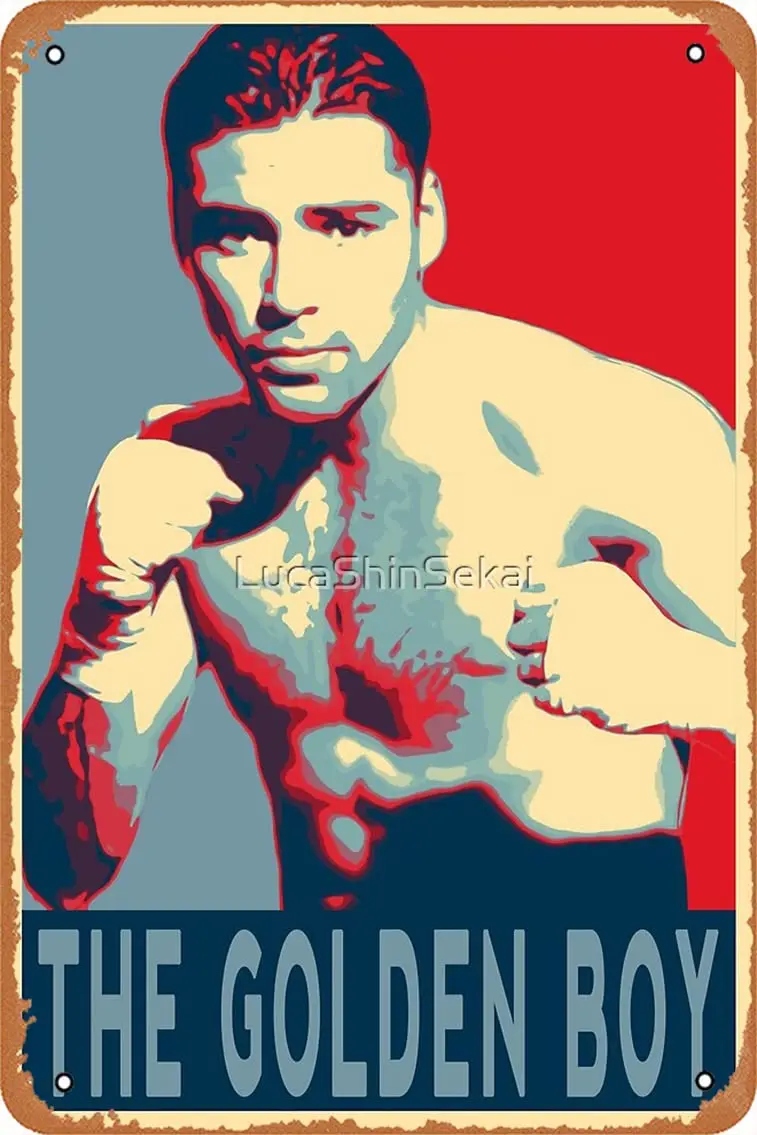 Oscar de la Hoya The Golden Boy Poster Metal Tin Sign Vintage 8x12 Inch