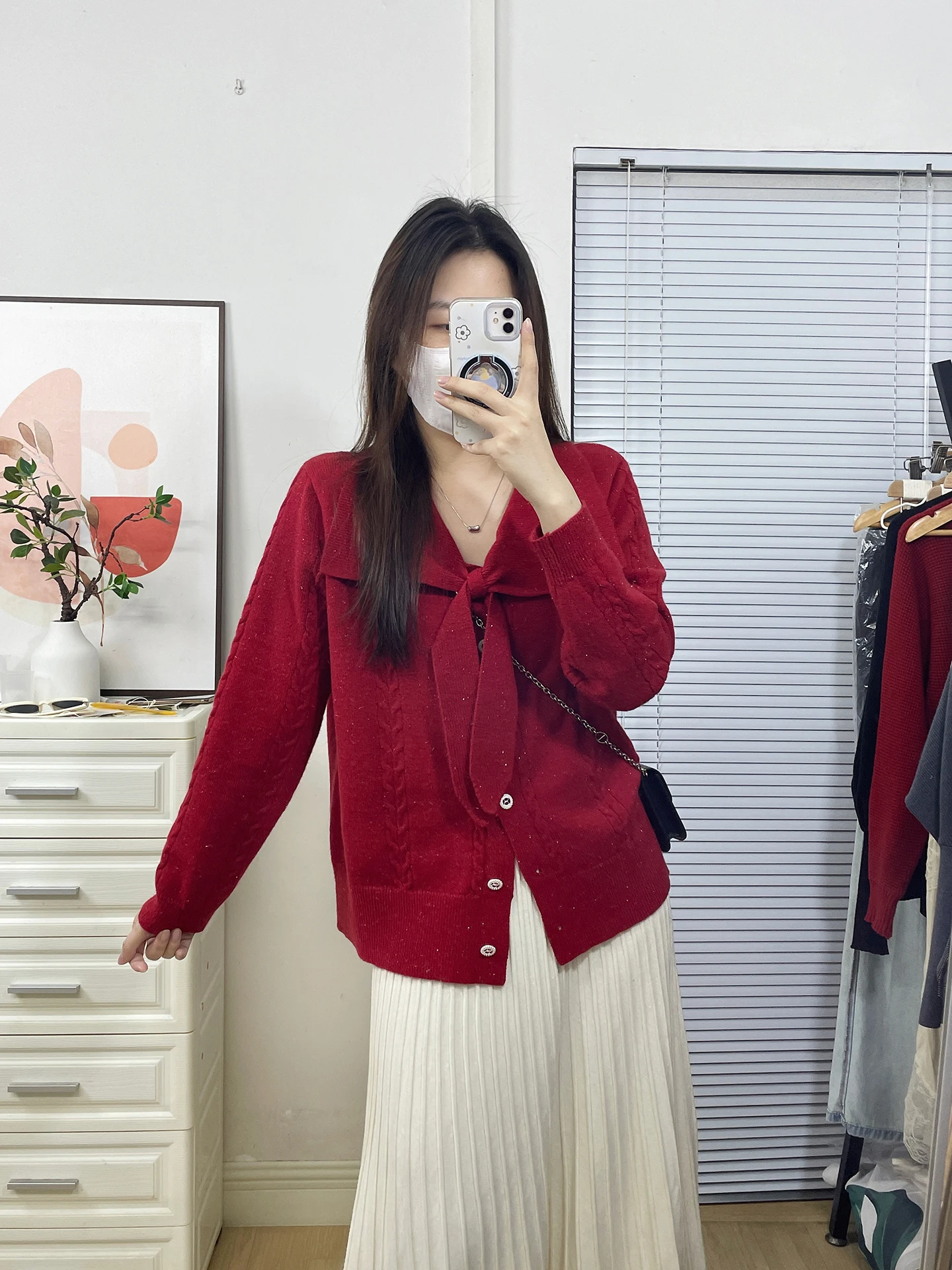 

plus Size Knitted Sweater with Bow Tie Loose Fit Women's Autumn Winter Faion plus Size Clothing Knot Knitwear