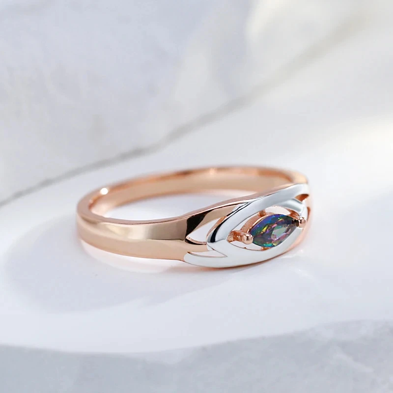 Wbmqda Luxury Colorful Stone Earrings Ring Sets For Women 585 Rose Gold Silver Mixed Trendy Natural Zircon Jewelry Accessories image 6