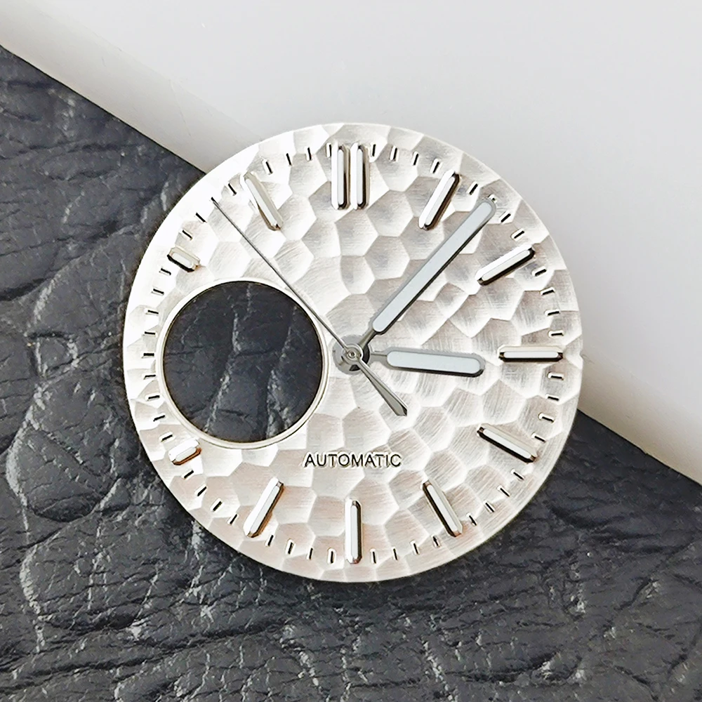 28.5mm New NH38 Hollowed Out Dial Custom Logo Dial Green Luminous for NH38 Movement Watch Accessories Repair Tools