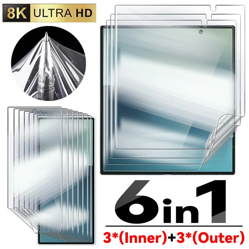 Película de hidrogel para Samsung Z Fold 7, Protector de pantalla HD, cubierta completa transparente, película de hidrogel de luz azul frontal y trasera para Galaxy Z Fold7