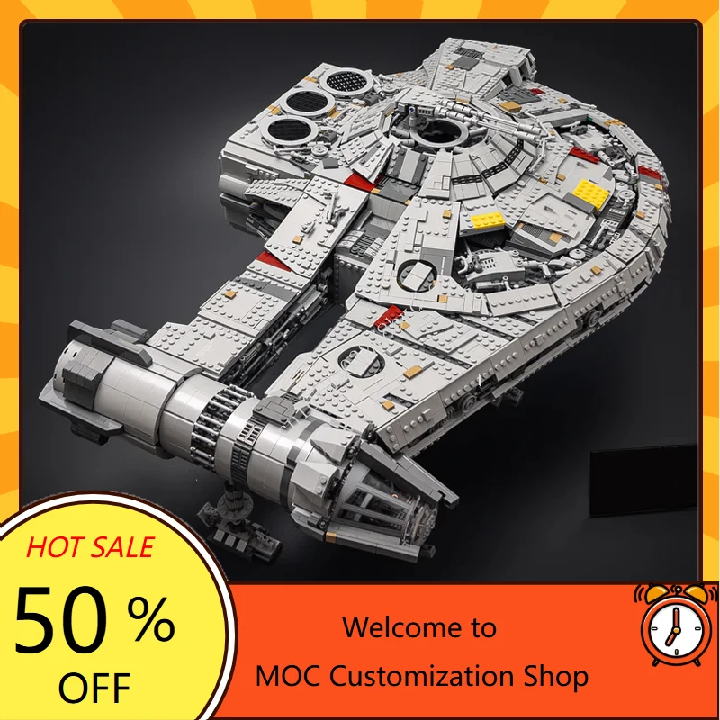 7162 قطعة The Outrider (البناء البديل لـ UCS Falcon) حرب الفضاء MOC Starfighter Battle Christmas DIYAassembly لعبة عيد الميلاد هدية