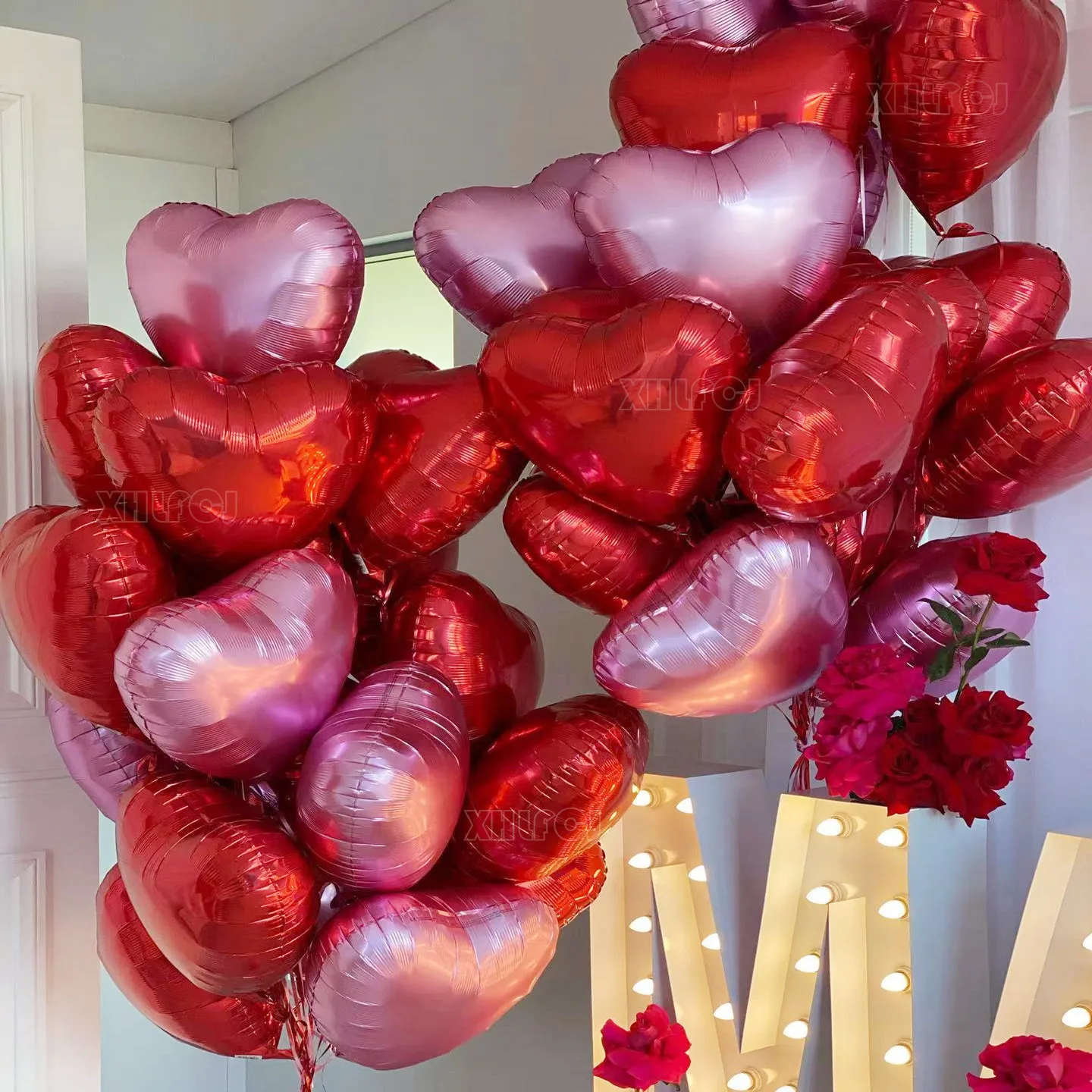 10pcs 18Inch Red Pink Love Heart Helium Balloons Valentine's Day Wedding Bridal Birthday Anniversary Party Decoration Globos