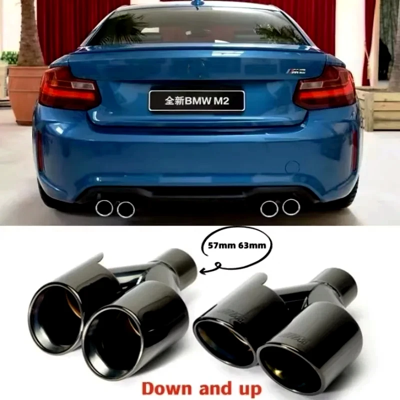 

63MM General Motors exhaust decoration head, double outlet stainless steel nozzle muffler pipe, auto parts M series F10 F30