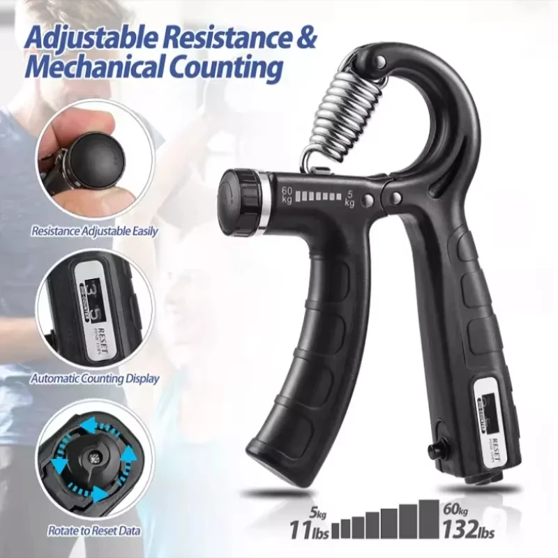 R Shaped Spring Grip Professional Wrist Strength Arm Muscle Finger Rehabilitation Training Exercise Adjustable Gripper Mechanica