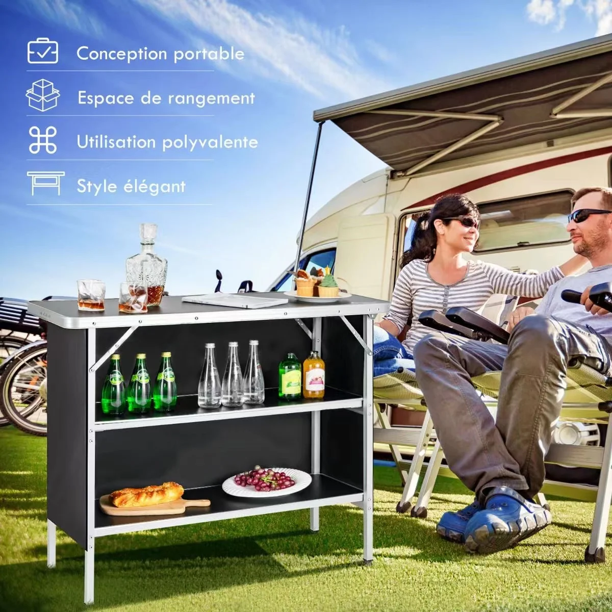 Portable Outdoor Garden Furniture Poker Banquet Catering Bbq Camping Picnic Folding Table Black Rectangular  Kitchen Mail