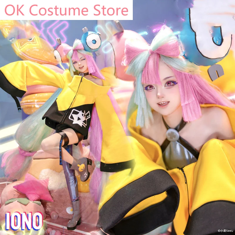 

Game Scarlet and Violet Iono Cosplay Costume Game Cos Scarlet/Violet Cosplay Gym Leader Iono Costume and Cosplay Wig