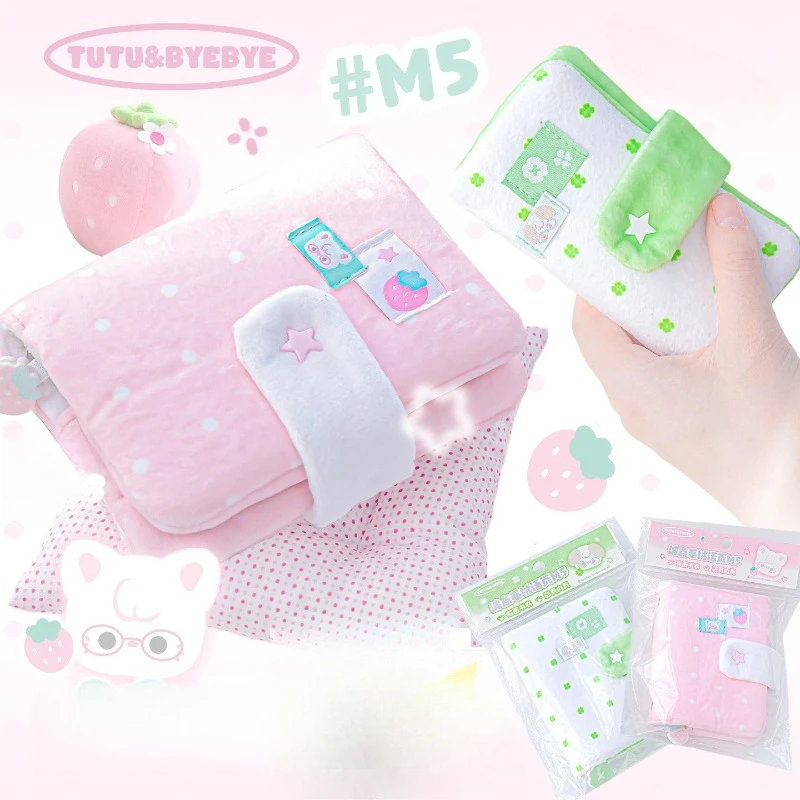 Polka Dot Plush Photo Album M5 Mini Photocard Collection Book for 3 Inch Anime Character Card Kpop Card Binder Kawaii Noteook