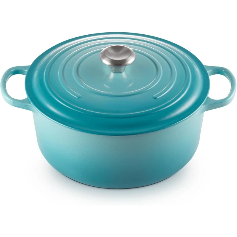 home. Enameled Cast Iron Round Dutch Oven, 7.25 qt., Caribbean