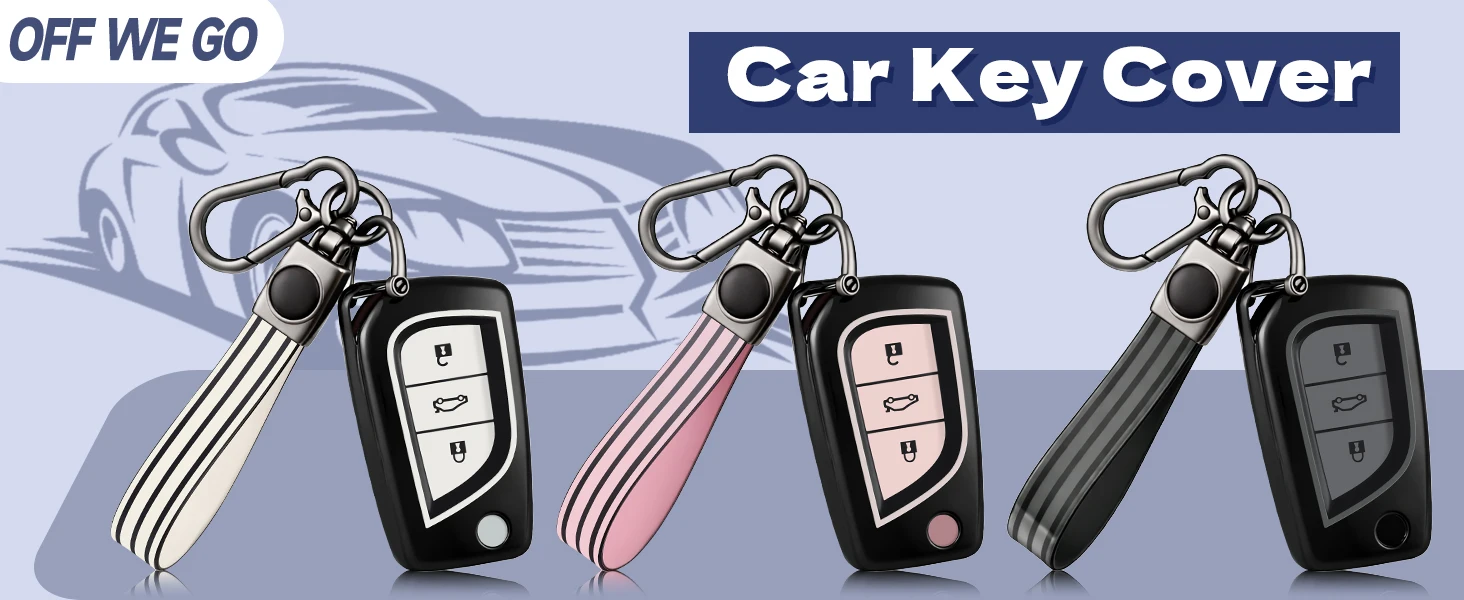 Neue Autoschlüssel-Hülle für Toyota Corolla Camry Levin Reiz Highlander RAV4 Yaris Fernbedienungs-Schlüsselhalter mit TPU-Schlüsselanhänger – Detail 1