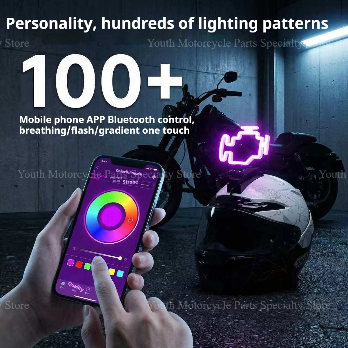 Universal helmet luminous decorative strip night riding decorative light motorcycle decoration modification accessories