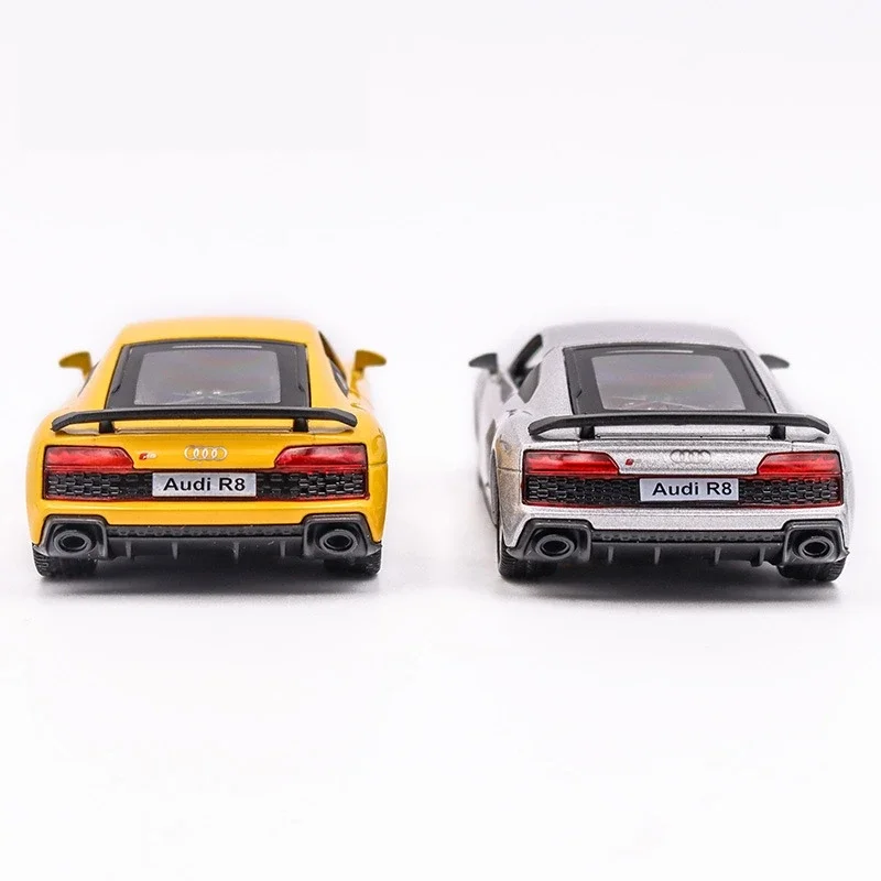 1/36 Audi R8 Coupe GT Spyder Toy Car Model RMZ City 3 ''Diecast Super Sport Racing Miniature Pull Back Collection Gift Kid Boy