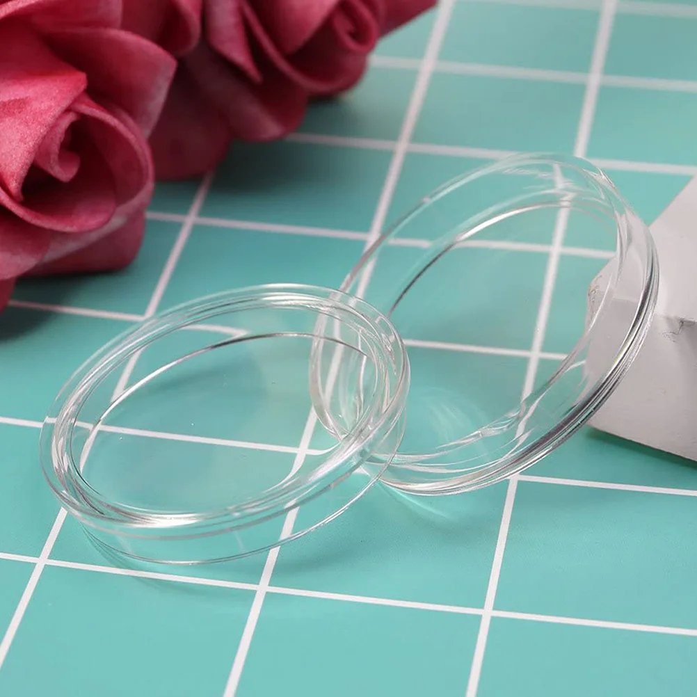 20 قطعة صندوق جمع العملات المعدنية حامل أكريليك شفاف مقاوم للخدش حامل عرض اللمس السلس لحل تخزين العملات المعدنية المحمولة