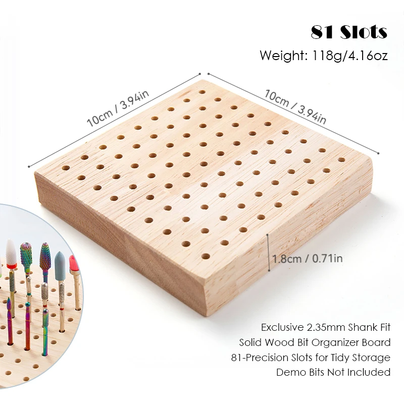 18/61/81 Slots Polijstkop Opslag Hout Nagelboor Organizer Lade Frees Houder 2.35mm Schacht Fit display Stand