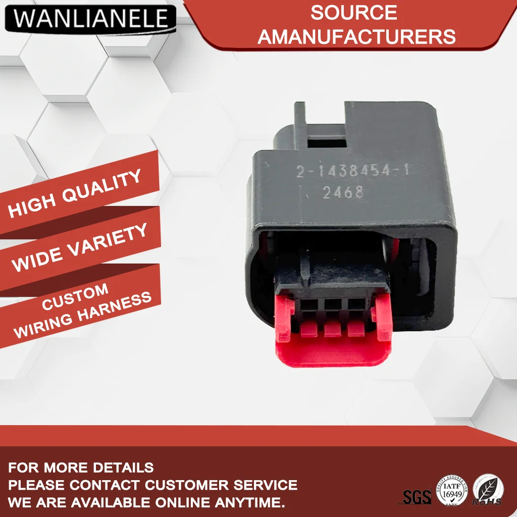 

50 Sets 3 Pin Sealed Waterproof Female Automotive Electrical Plug Auto Connector wire connector 1438454-1