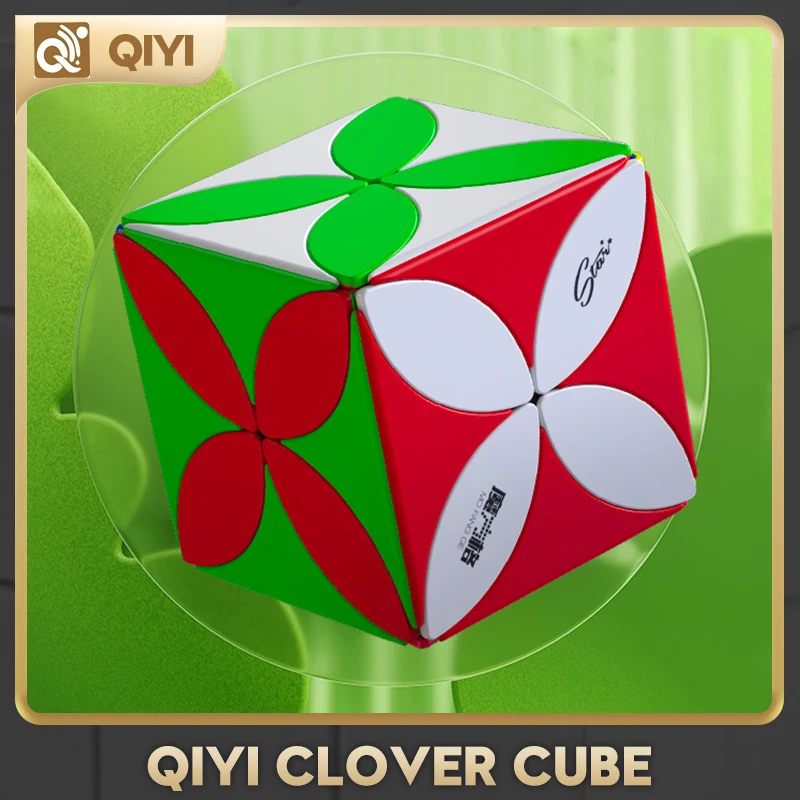 [CubeFun]QiYi Clover Cube Four Leaf Magic Cube Strange-shape Speed Puzzle Games Stickerless Education Toys Gifts