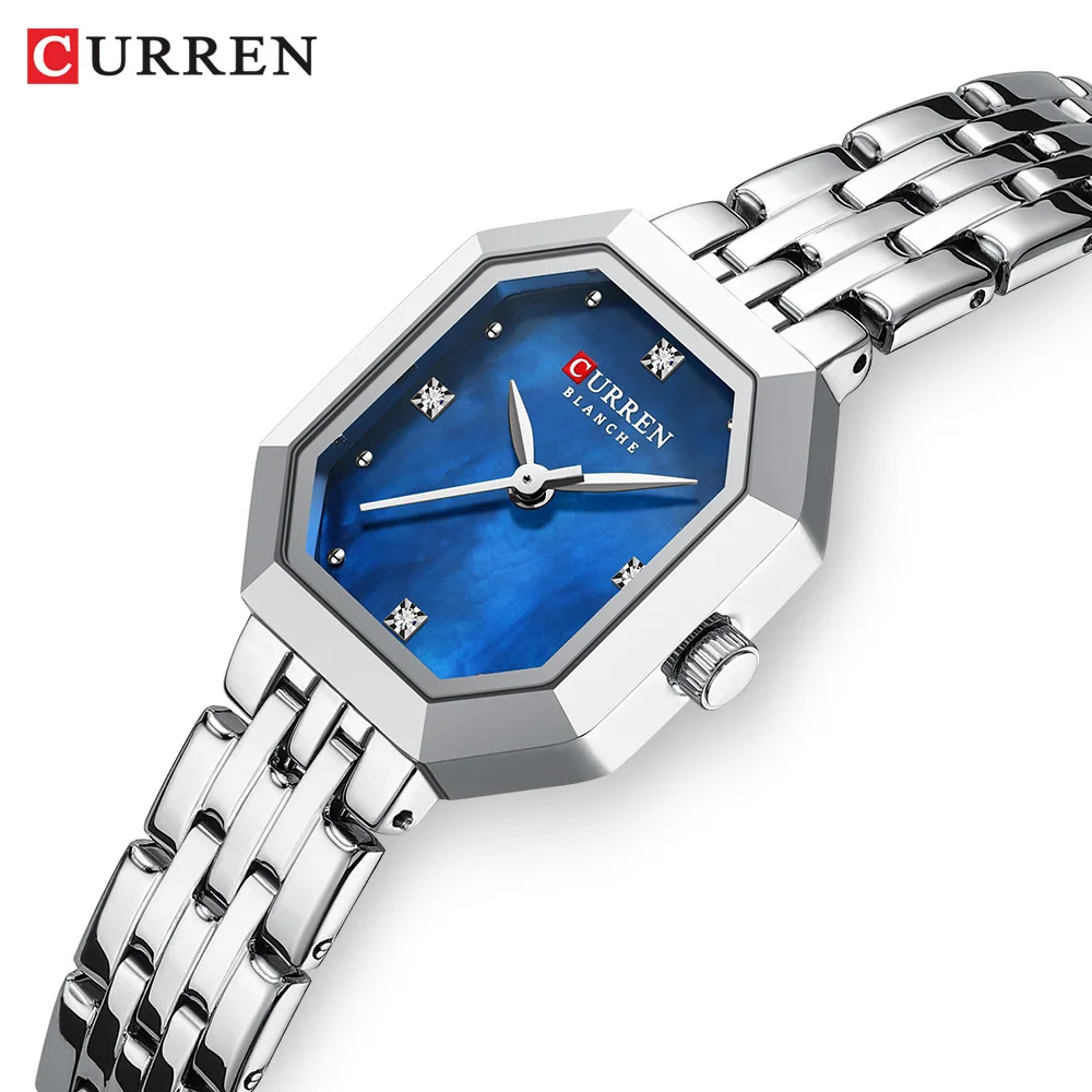 CURREN 9108 Luxury and Elegant Women's Watch Stainless Steel Bracelet Square Dial Waterproof Quartz Watch Gift relojes de mujer