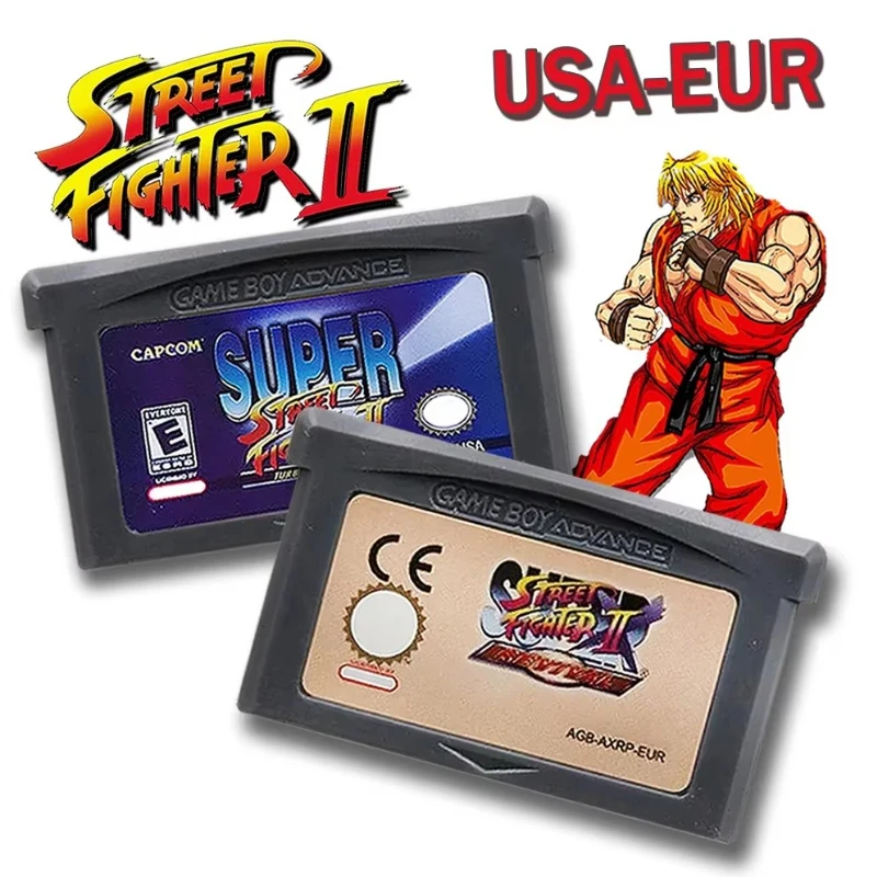 Cartucho de juego Super Street Fighter 2 Goldon Sun GBA, tarjetas de consola de videojuegos de 32 bits, accesorios para consola de videojuegos, EE. UU./EUR