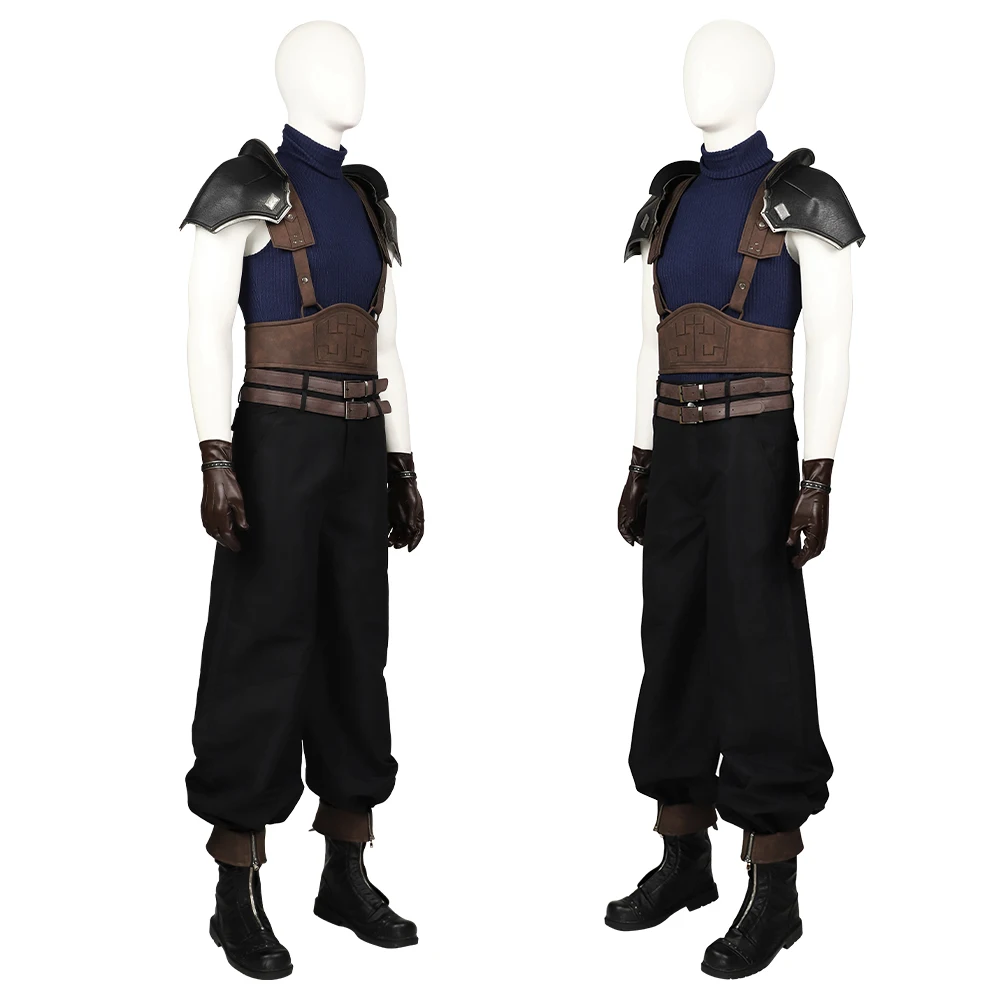 Zack Fair Cosplay Final Fantasy Game Costume Adult Men Combat Uniform Suit Halloween Carnival Party FF7 Disguise Warrior Outfits