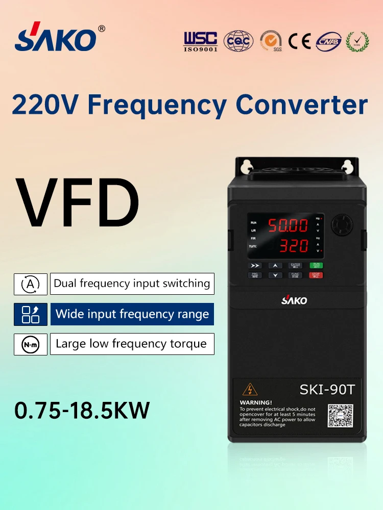 VFD 220v conversion voltage 380v 0.75kw 1.5kw 2.2kw 4kw 5.5kw 7.5kw 11kw 15kw 18.5kw motor speed regulating frequency Drive conv