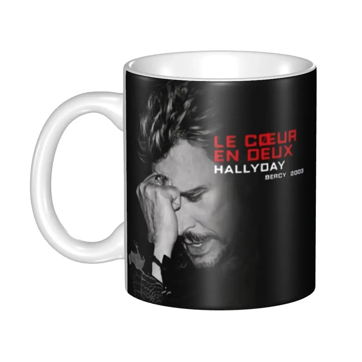 Johnny Hallyday Coffee Mugs DIY Custom France Rock Singer Ceramic Mug Creative Gift Men Women Outdoor Work Camping Cups