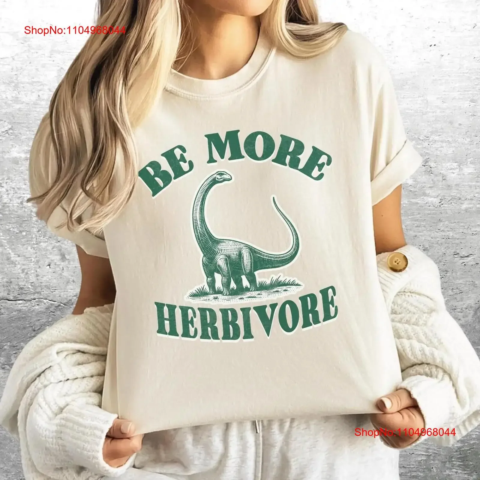 Camiseta vegana Vegetarian Granola Girl Be More Herbivore Oversize vintage Lavado Ropa de diseñador versátil moda streetwear