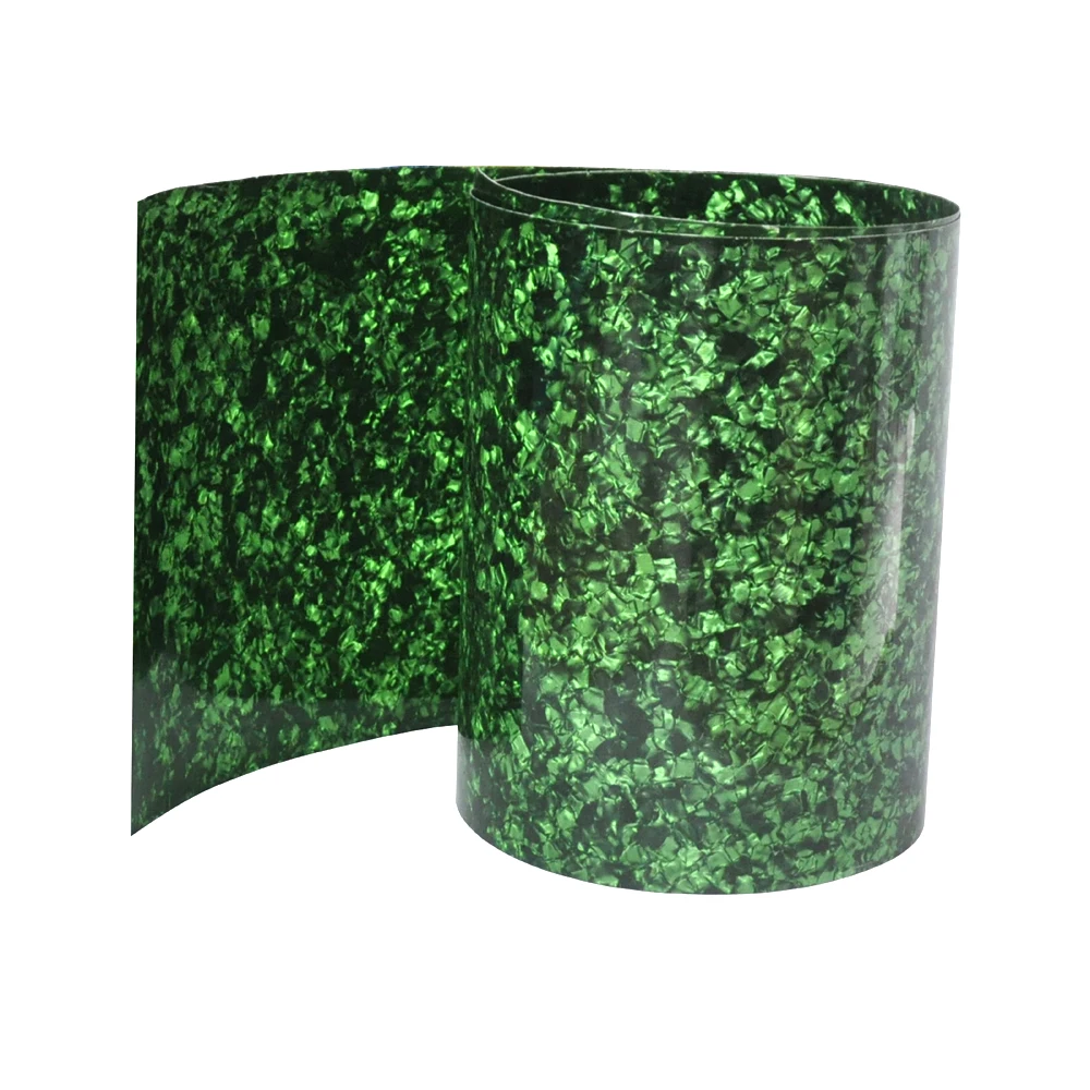 2Pcs Gauge 0.46mm Celluloid Sheet Drum Wrap Musical Instrument Deco Pearl Green 10x60\'\' and 16x60\'\'