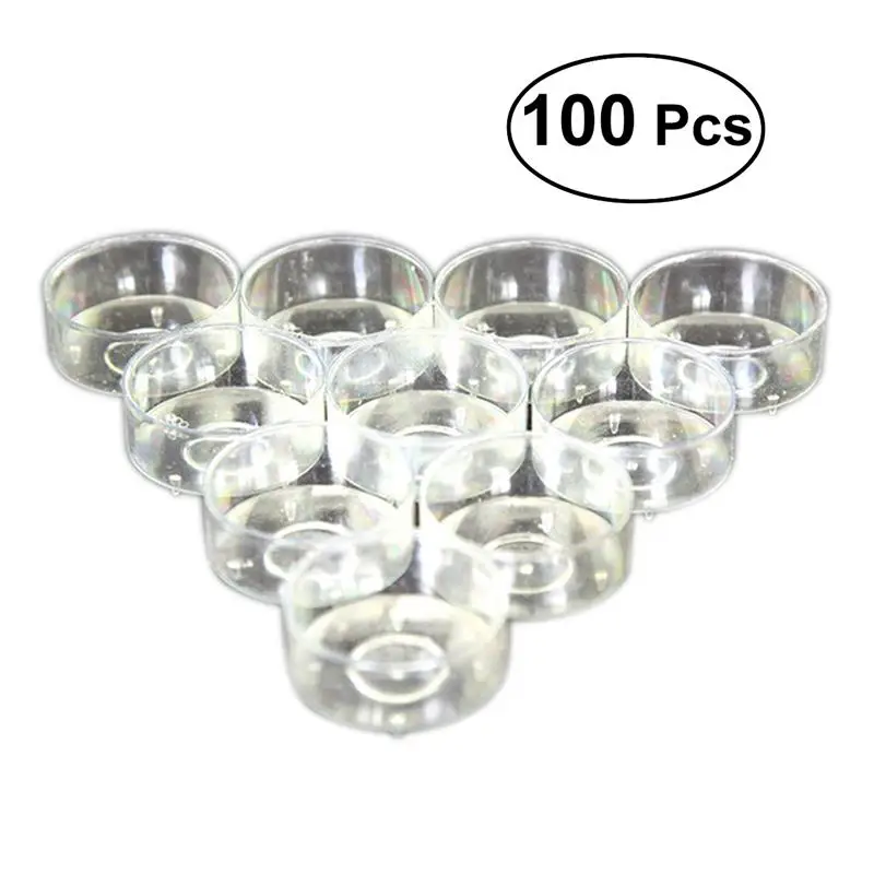 100 Pcs Plastic Holder Clear Cup For Temple Supplies Plastic Wax Box Holder Cup