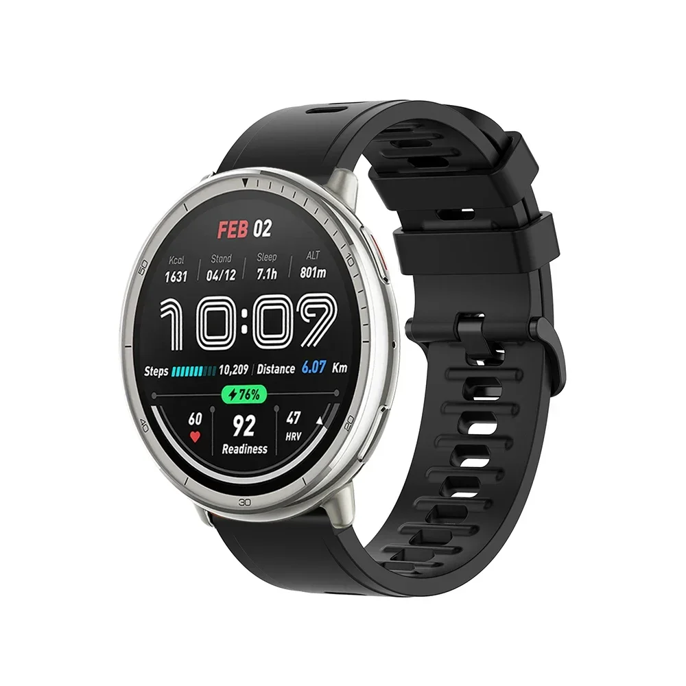 Силиконовый ремешок 20 мм 22 мм для Amazfit Active 2/GTS 4 Mini Cheetah, круглый мягкий браслет для Amazfit GTR/Balance/Bip 6 5/Stratos, ремень