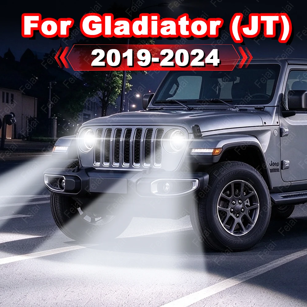 H4 LED Projector Headlight Bulb with Lens For Jeep Gladiator JT Accessories 2019 2020 2021 2022 2023 2024 Car Headlight LED Lamp