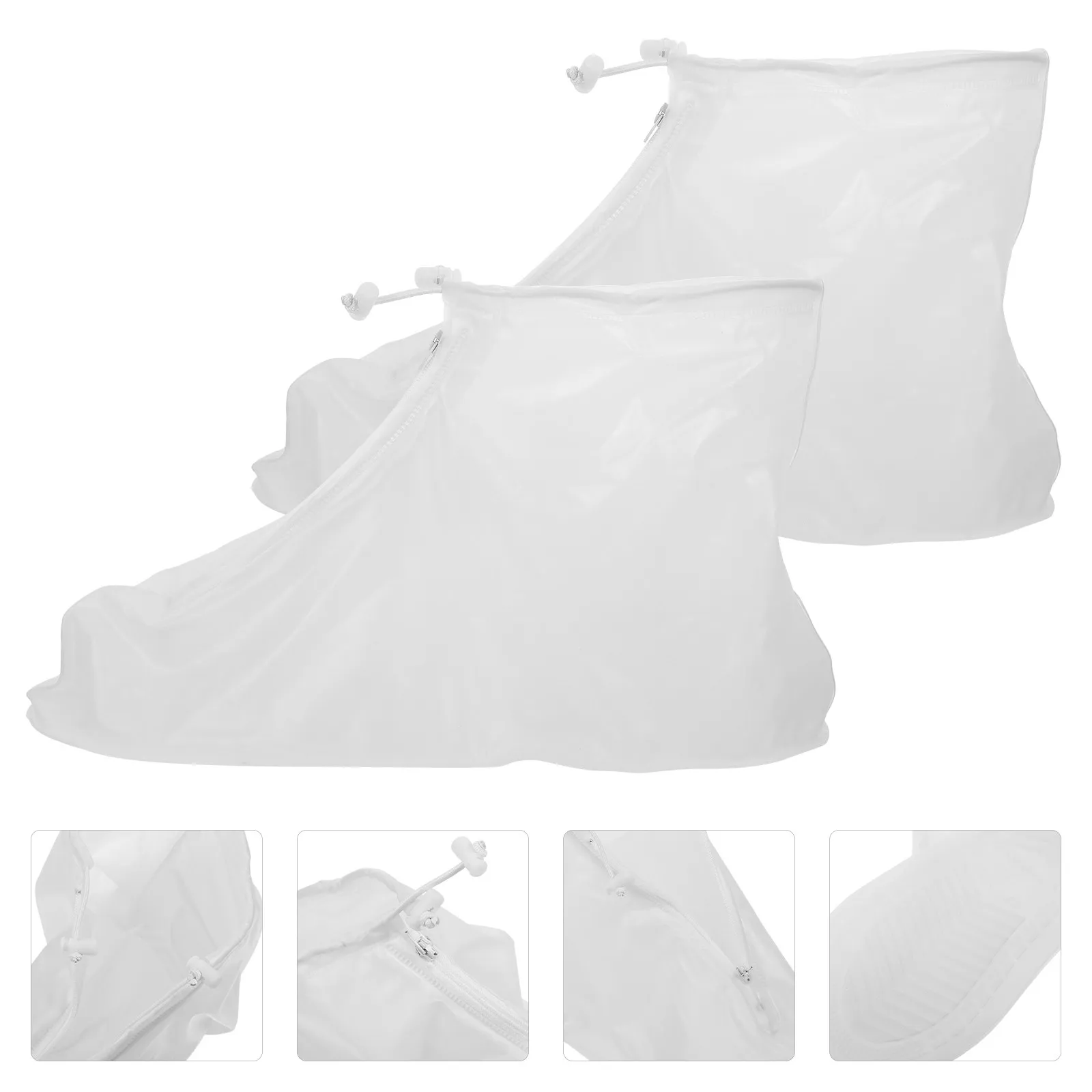 

2Pairs Waterproof Silicone Shoes Cover Slip Resistant Rain Boot Protector Adult Non Slip Overshoes Rainy Day Walking Safety