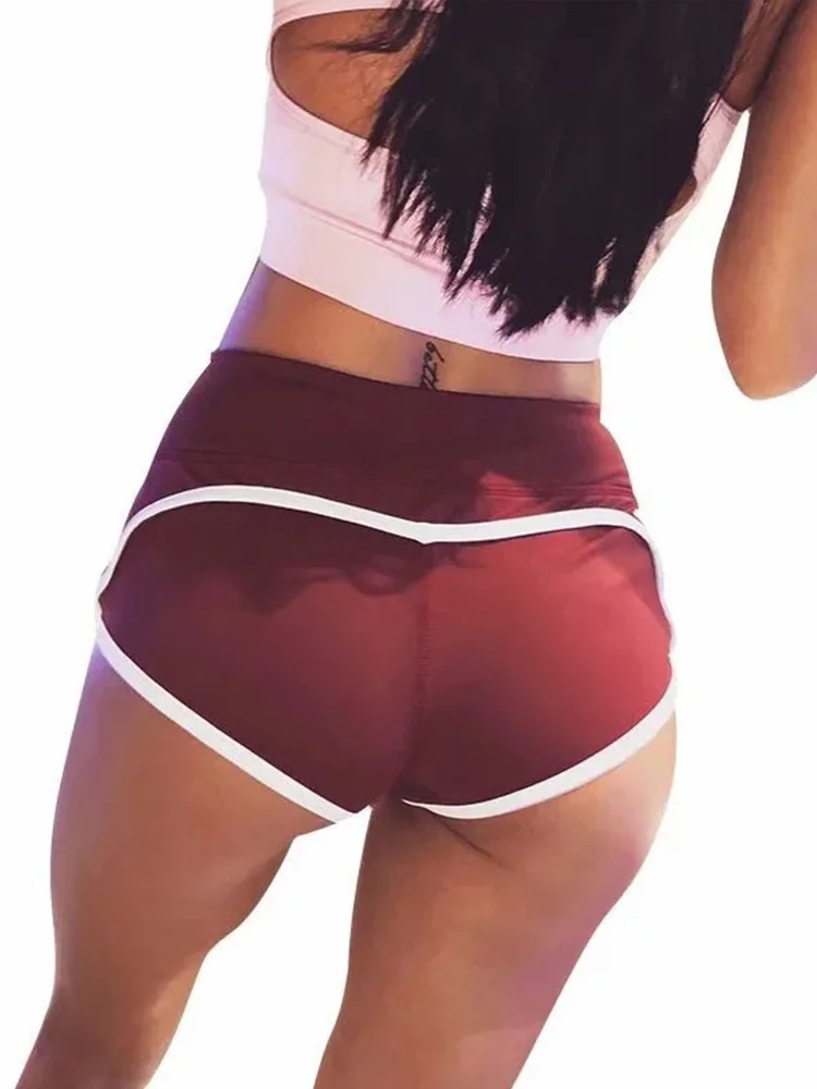 Soild Silm Fit Yoga Fitness Shorts For Women Clothes Mid Waist Sexy Short Pant Peach Bottoms Hot Hip Lift Sandy Beach Ropa Mujer