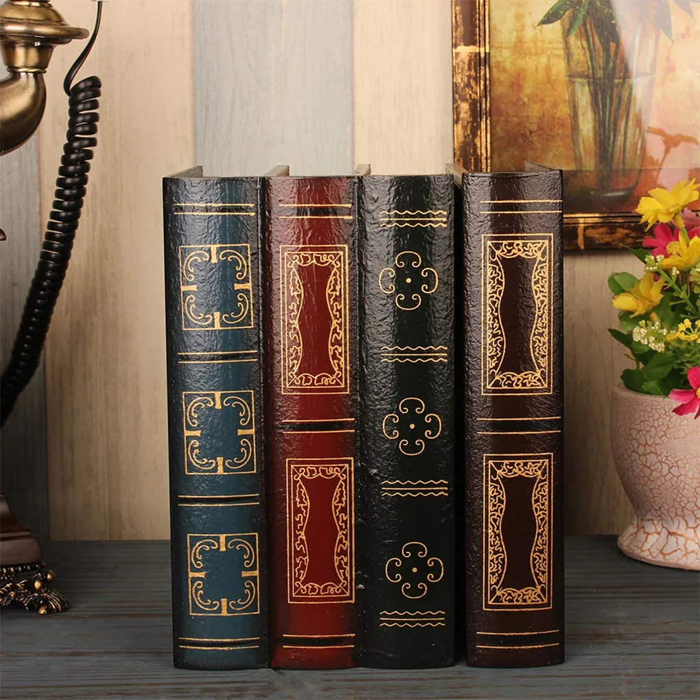 European Retro Fake Book Shape Storage Box Ornaments Office Decoration Secret Item Organizer Household Items Collection