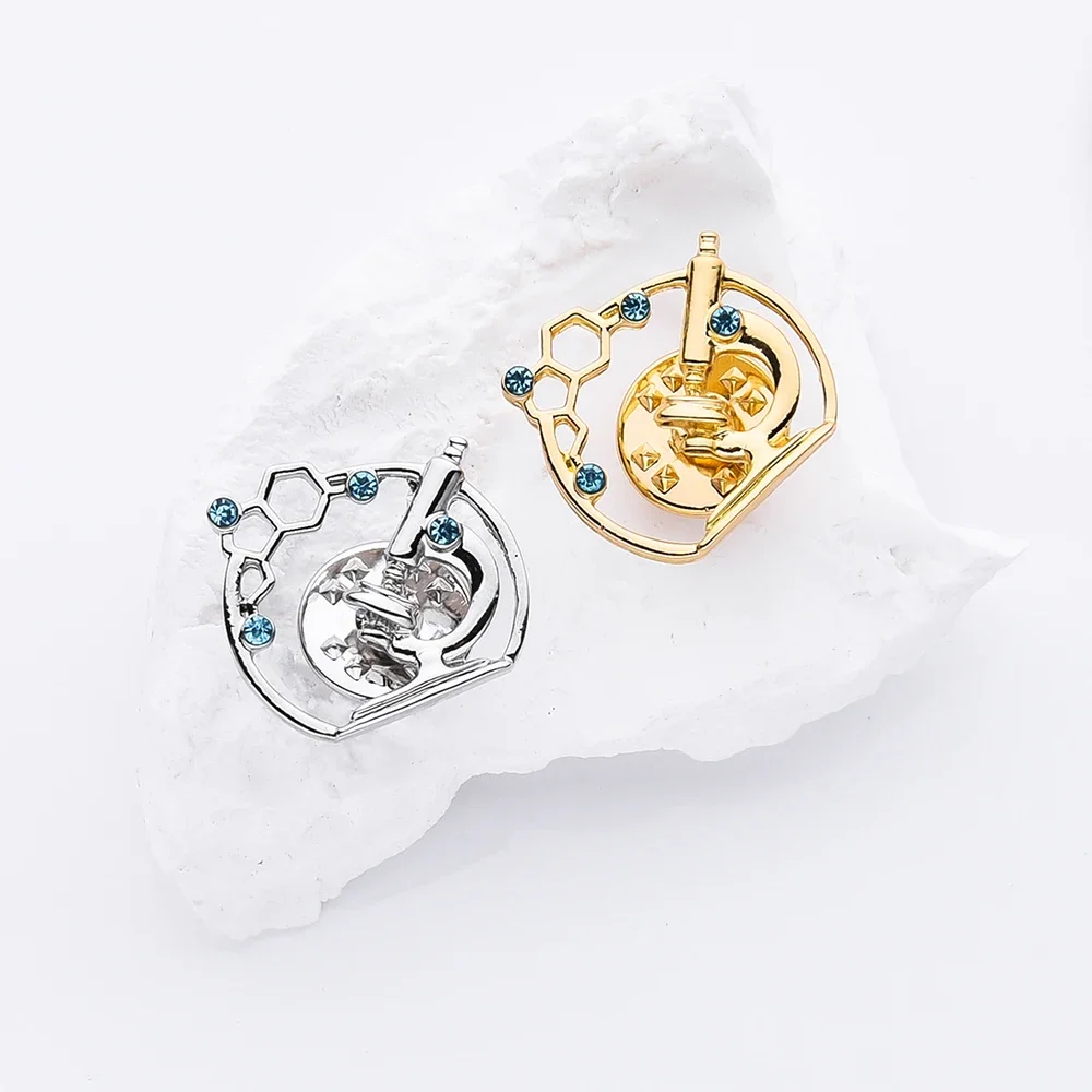 DCARZZ Lab Microscope Pins Brooches Science Jewelry for Scientist Laboratory Lover Backpack Lapel Badge Jewelry