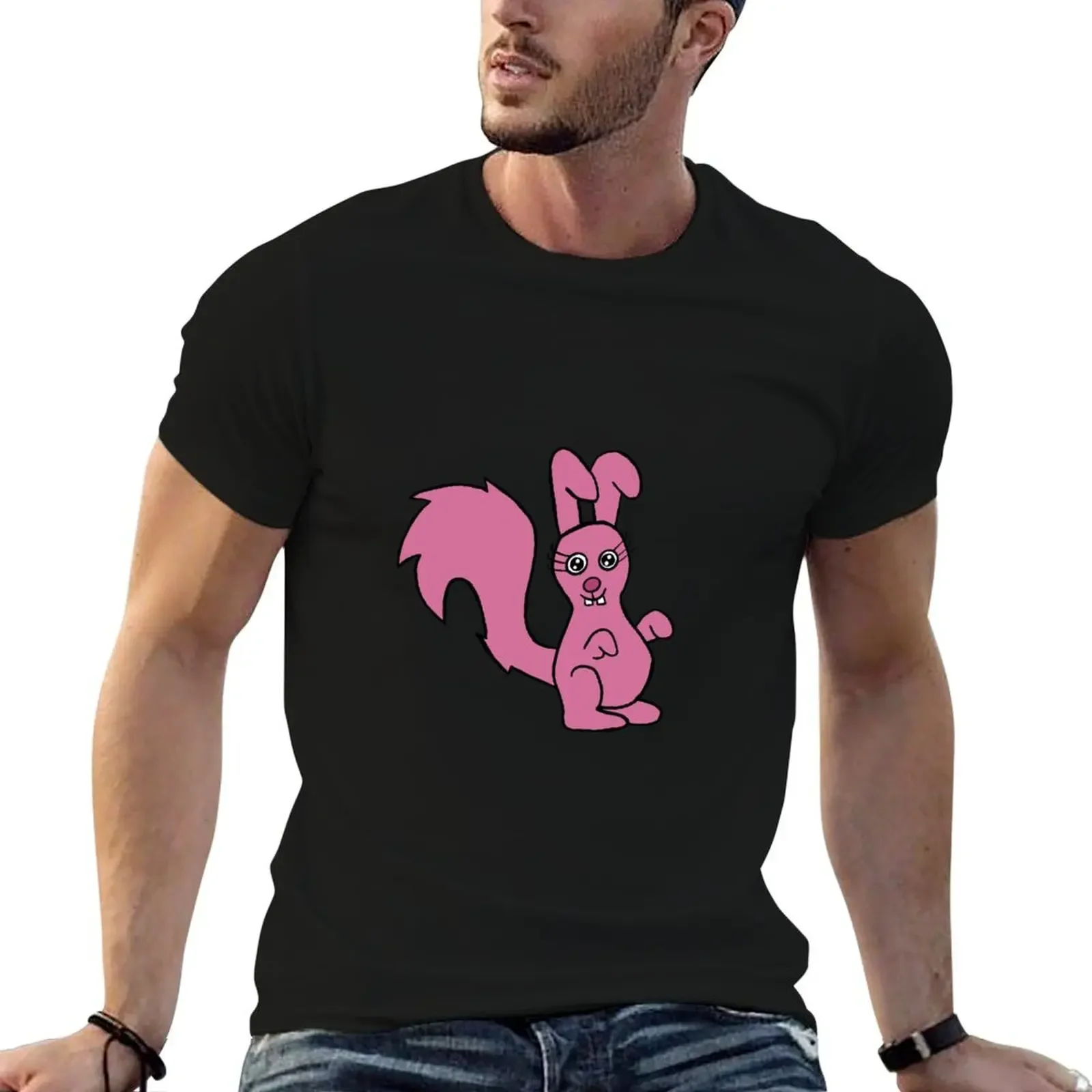 

Cute Pink Squirrel T-Shirt cute clothes shirts graphic tees luxury t-shirt T-shirts man Men's cotton t-shirt