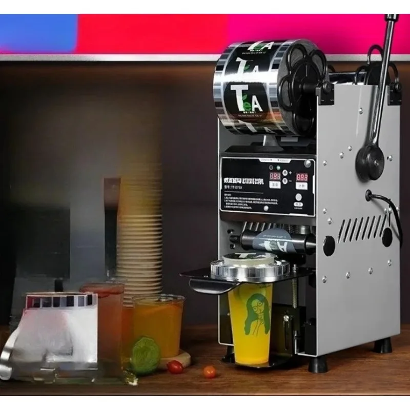 220V Cup Drink Sealing Machine Milk Tea Shop Sealing Machine Semi-Automatic Commercial