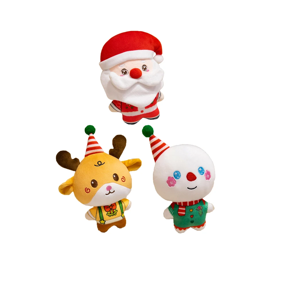 

5-дюймовые рождественские украшения Санта-Клаус, плюшевые игрушки, пряничный человечек, мягкие игрушки, милый снеговик, мягкие куклы, плюшевые куклы с оленями, подарки