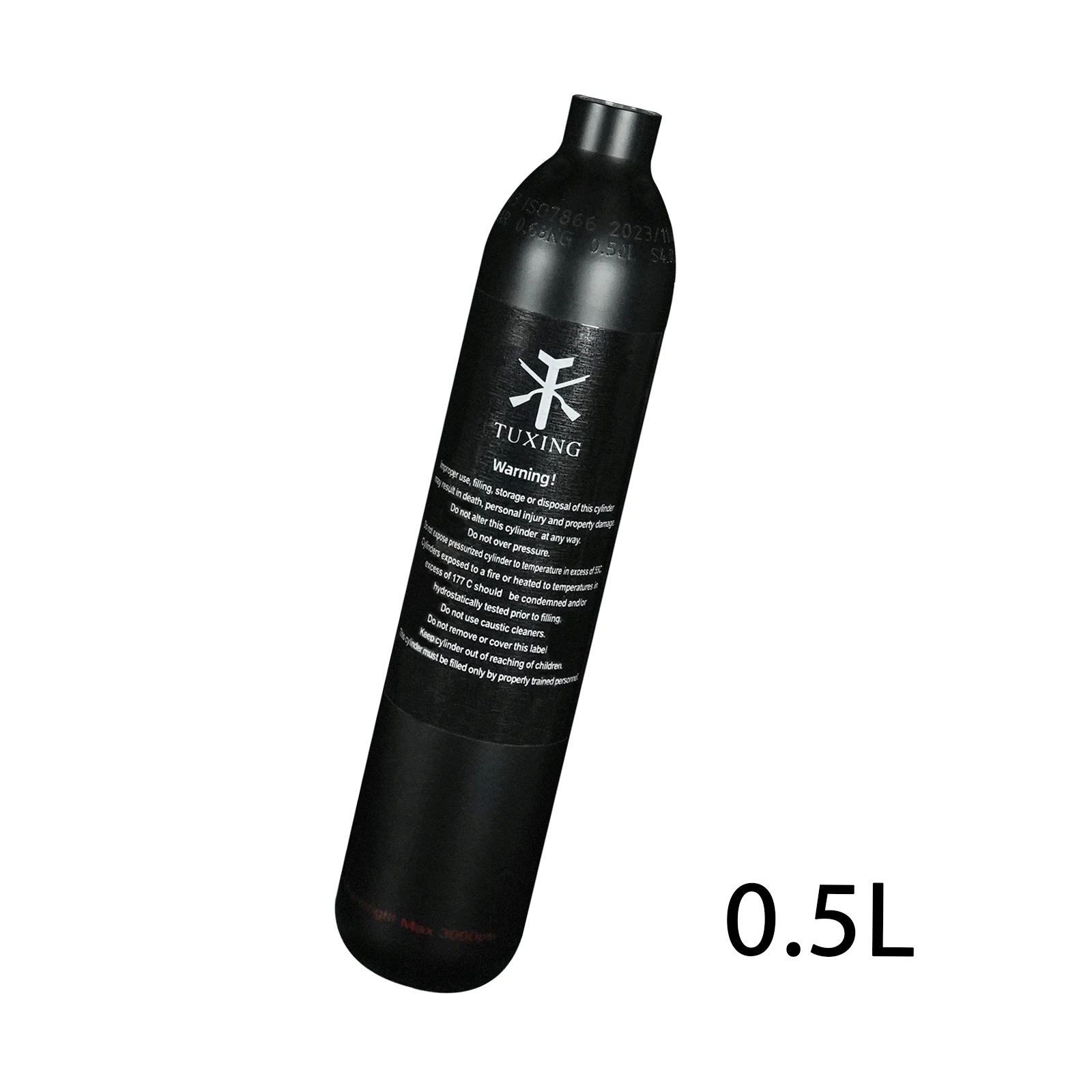 

TUXING 0.5L 500cc Aluminum Cylinder 3000psi 200Bar High Pressure Air Tank Oxygen CO2 Bottle Filling Tank Mini Diving M18*1.5