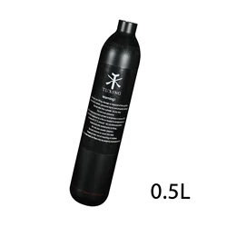 TUXING 0.5L 500cc Aluminum Cylinder 3000psi 200Bar High Pressure Air Tank Oxygen CO2 Bottle Filling Tank Mini Diving M18*1.5