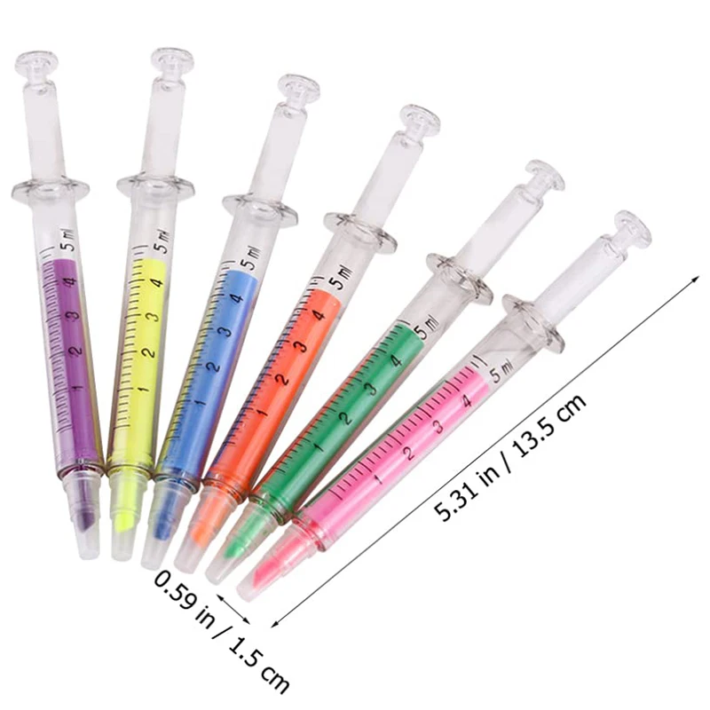 Imagem -06 - Seringa Highlighters Agulha Injector Fluorescente Caneta Aquarela Cores 60 Pcs