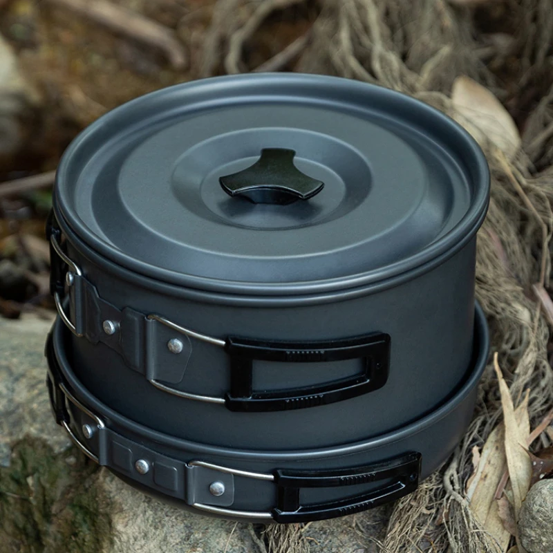 Outdoor pots and pans Portable camping cookware Picnic set Pot kettle Frying pan Tableware Camping supplies Equipment