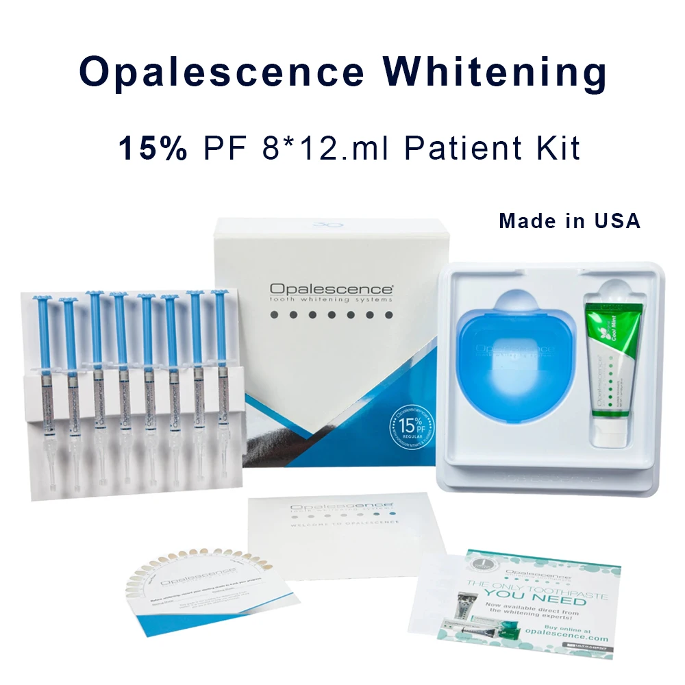 

Opalescence Whitening 15 15% PF Gel Ultradent 8 Syringes Full Kit Patient Take Home Set Professional Blanchiment Dental Products