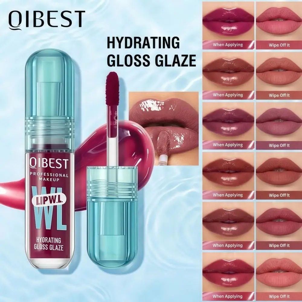 New QIBEST Crystal Lip Gloss Long Lasting Moisturizing Watery Lip Glaze Plumping Gloss Oil Hydrating Lip Balm Makeup Lip Tint