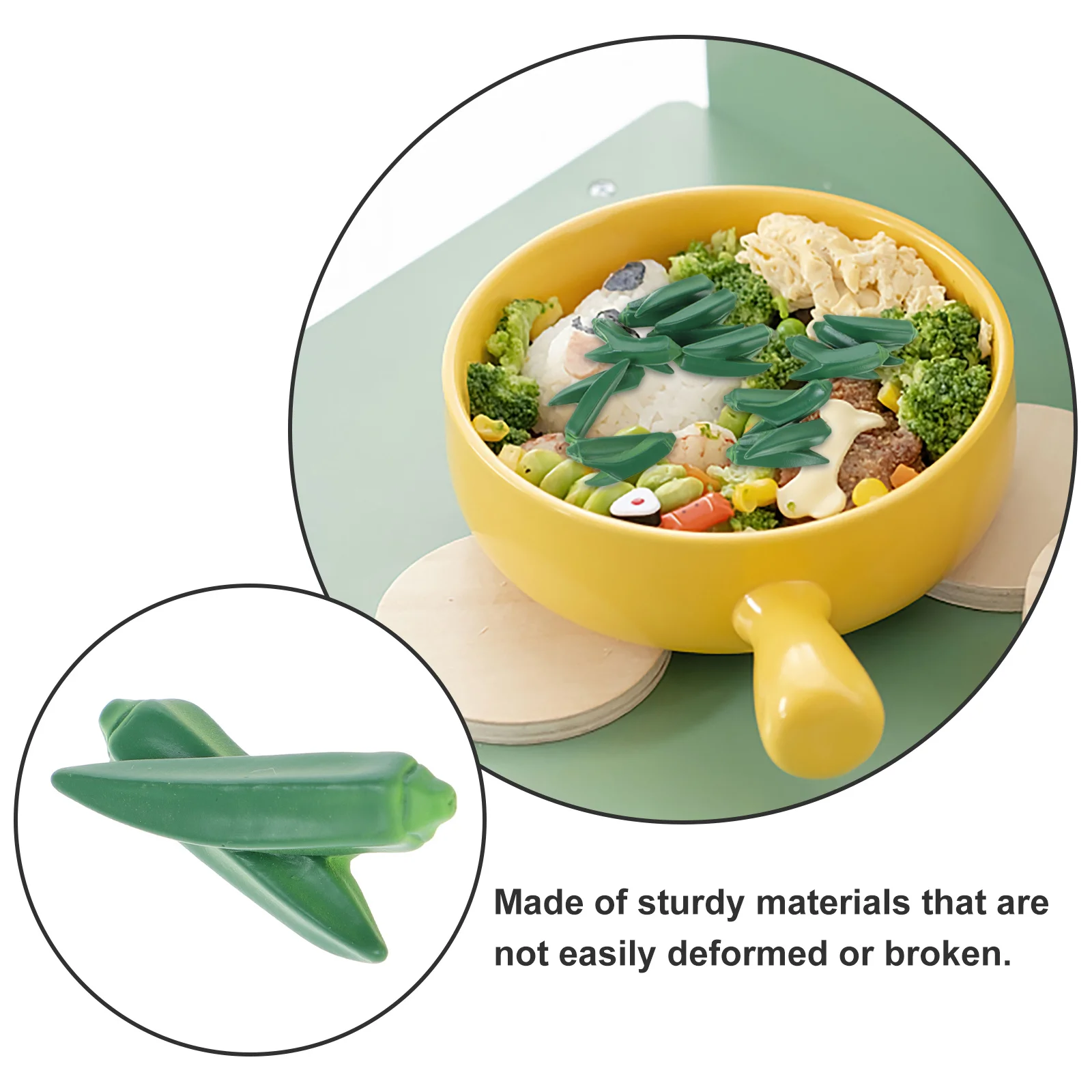 10 個ミニチュアオクラ秋の装飾リアルな樹脂野菜アクセサリードールハウスキッチン遊び食品キッチン装飾用