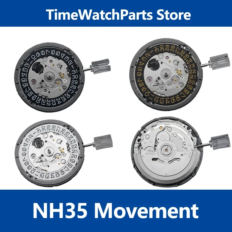 

Japan NH35 Mechanical Movement Self-widing High Accuracy Movement 3 olock 24 Jewels NH35 Automatic Movt Watch Mod Parts