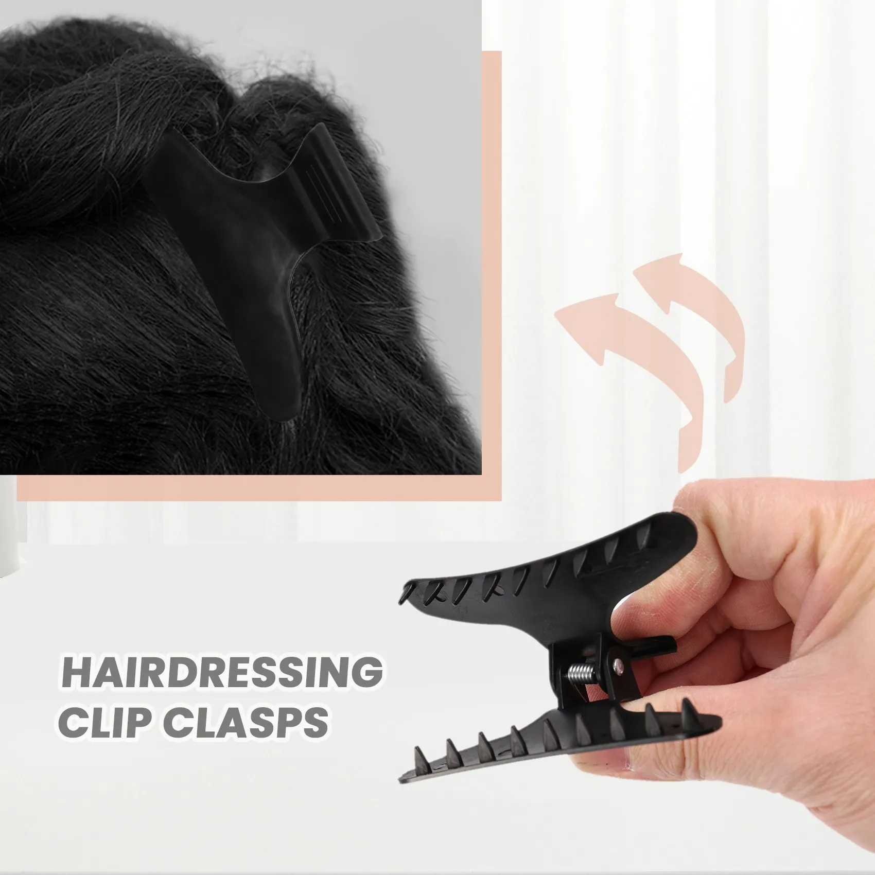 

12 Black Hairdressing Hairdressers Butterfly Hair Claw Salon Section Clip Clasps Clamps Barrettes Eco-Friendly