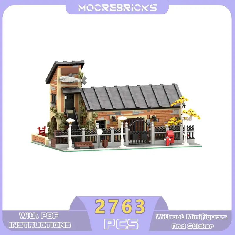 مجموعة كلاسيكية من مكعبات بناء المصنع الصناعي نموذج منزل معماري للمدينة لعبة تجميع الطوب هدية ألغاز للأطفال #6